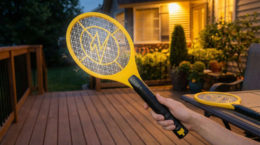 Electric mosquito zapper racket for indoor and outdoor use