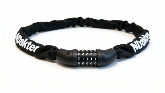 HOT PRICE bicycle chain lock, 130cm length, featuring a 5-digit combination and hardened steel for high security.